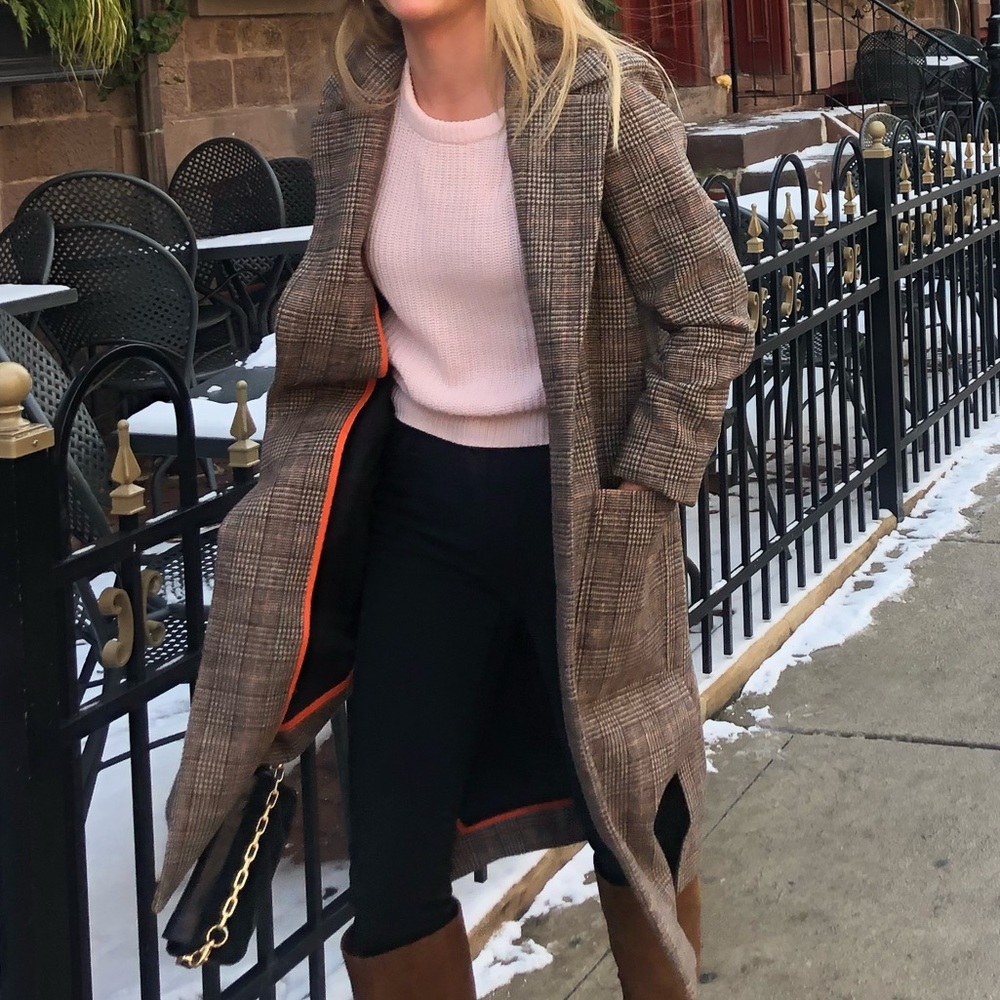 Gently used Something Navy Plaid Pea Coat